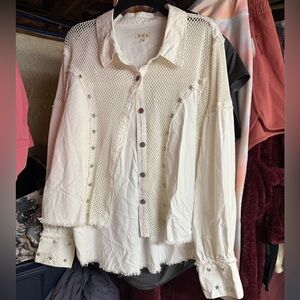 POL White Button-Up Top